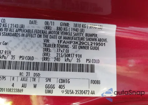 2012 Ford Focus Se z USA, uszkodzony, nr VIN 1FAHP3K29CL219501